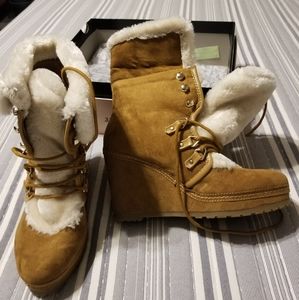 Union bay suede faux fur booties